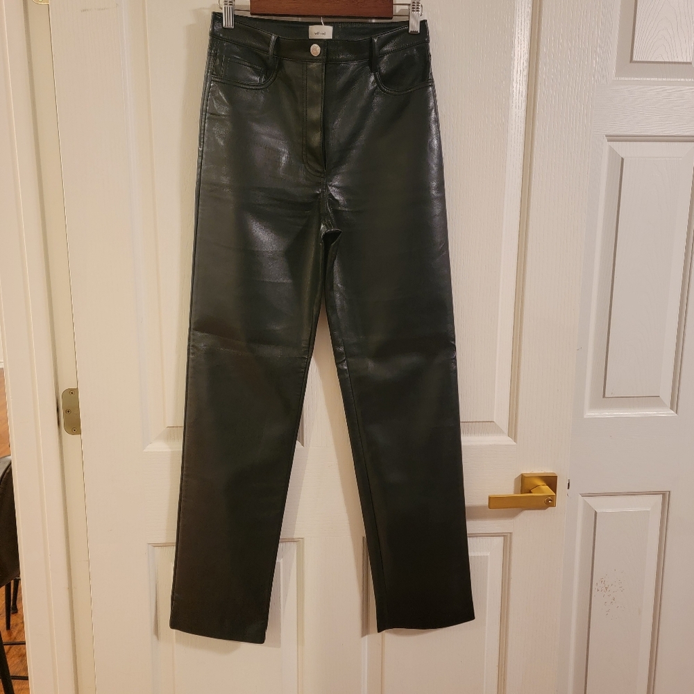 Aritzia Wilfred Women's Black Faux Leather Pants